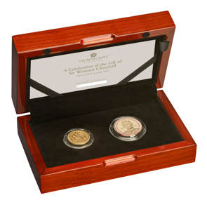 A Celebration of the Life of Sir Winston Churchill Two-Coin Gold Set