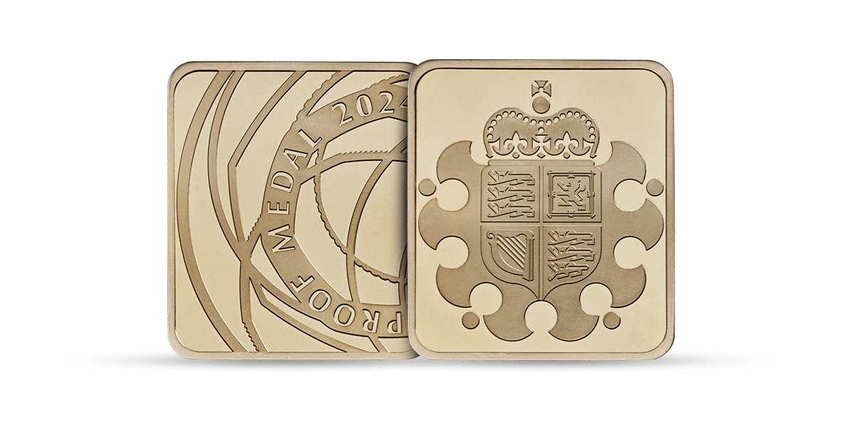 The exclusive proof medal featuring The Royal Mint crest that comes with a limited number of Annual Sets.